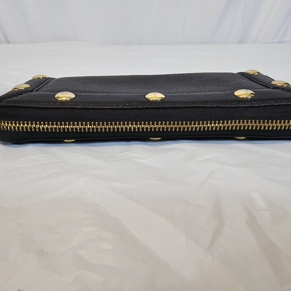 Michael Kors Black and Gold Studded Zippy Wallet - Picture 8 of 9